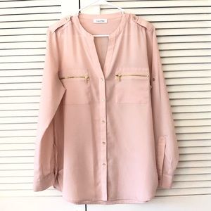 Calvin Klein blush pink blouse